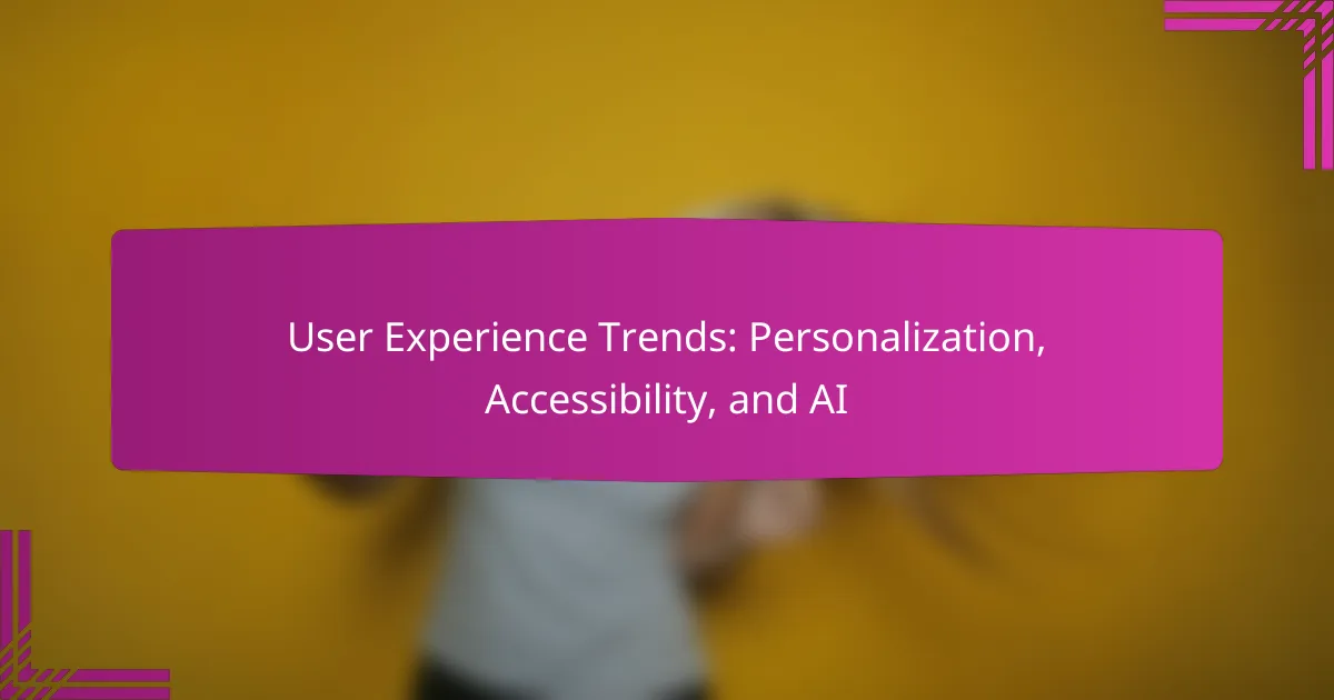 User Experience Trends: Personalization, Accessibility, and AI