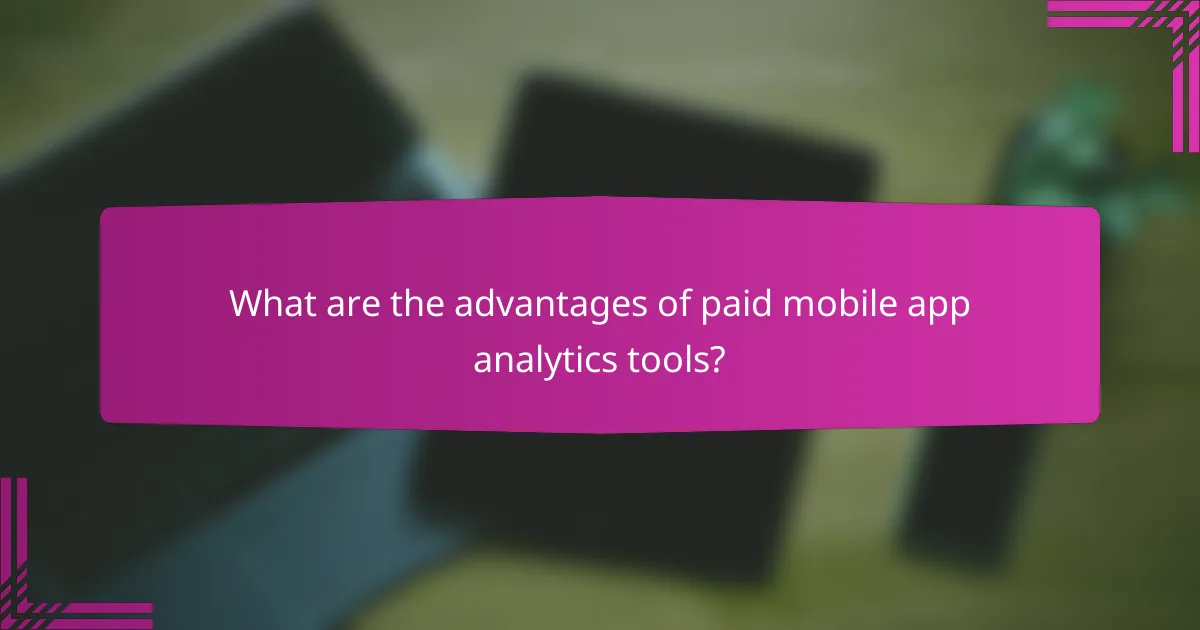 What are the advantages of paid mobile app analytics tools?